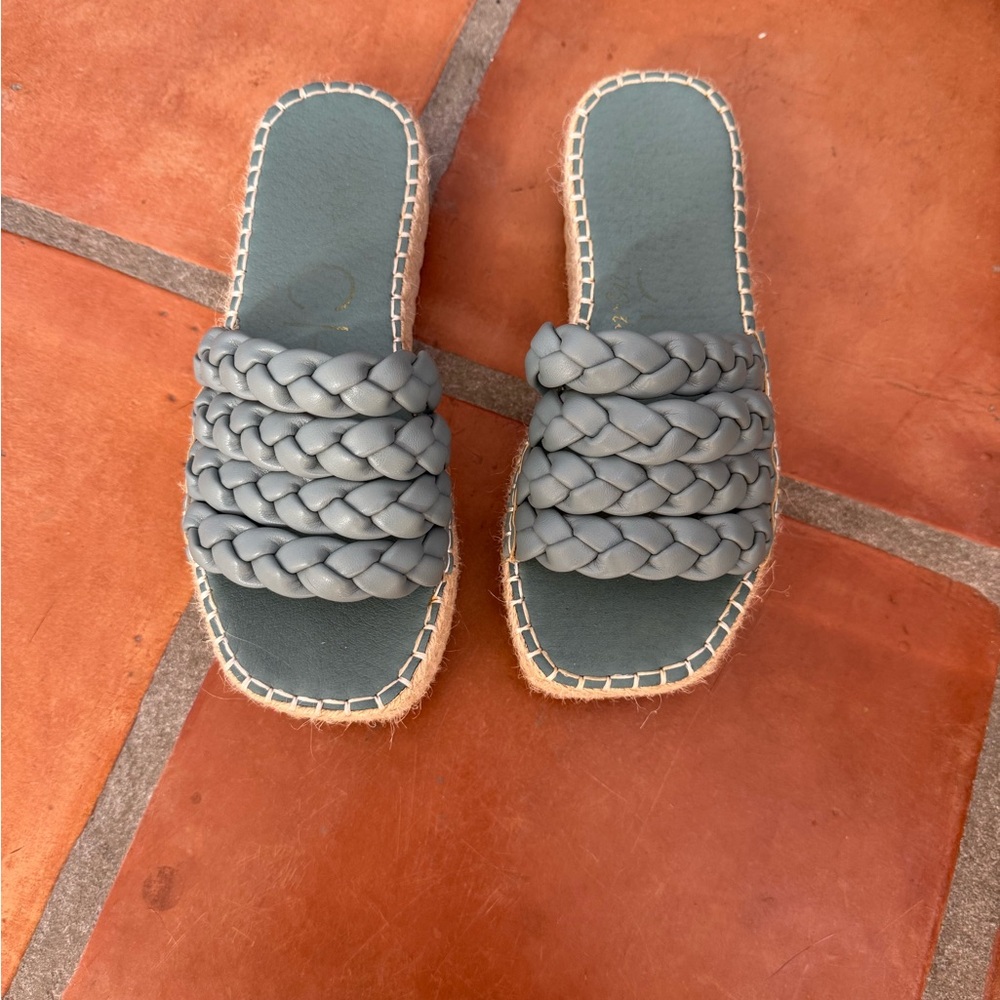 Braided espadrille platform sandals